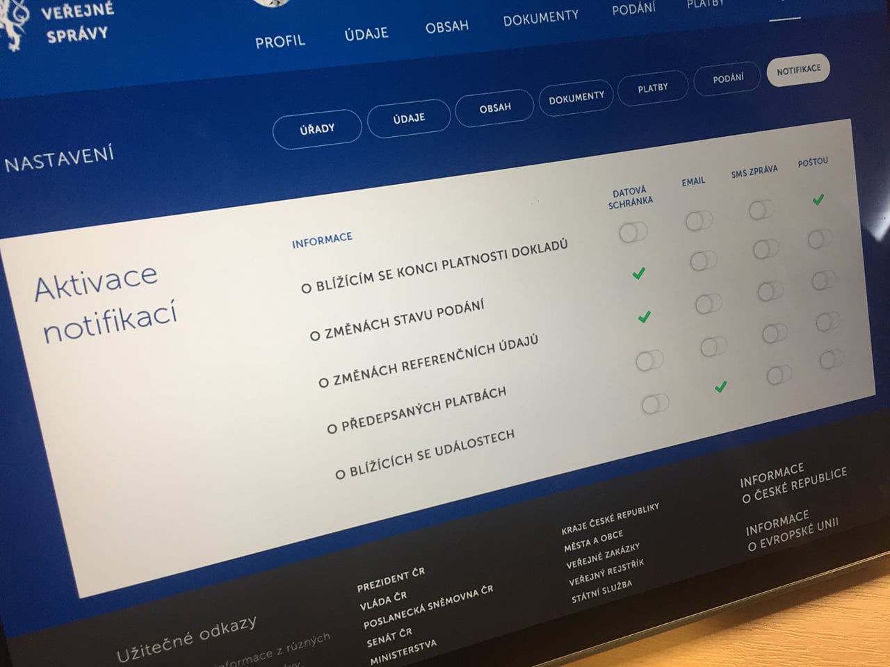 Portál občana od ministerstva vnitra