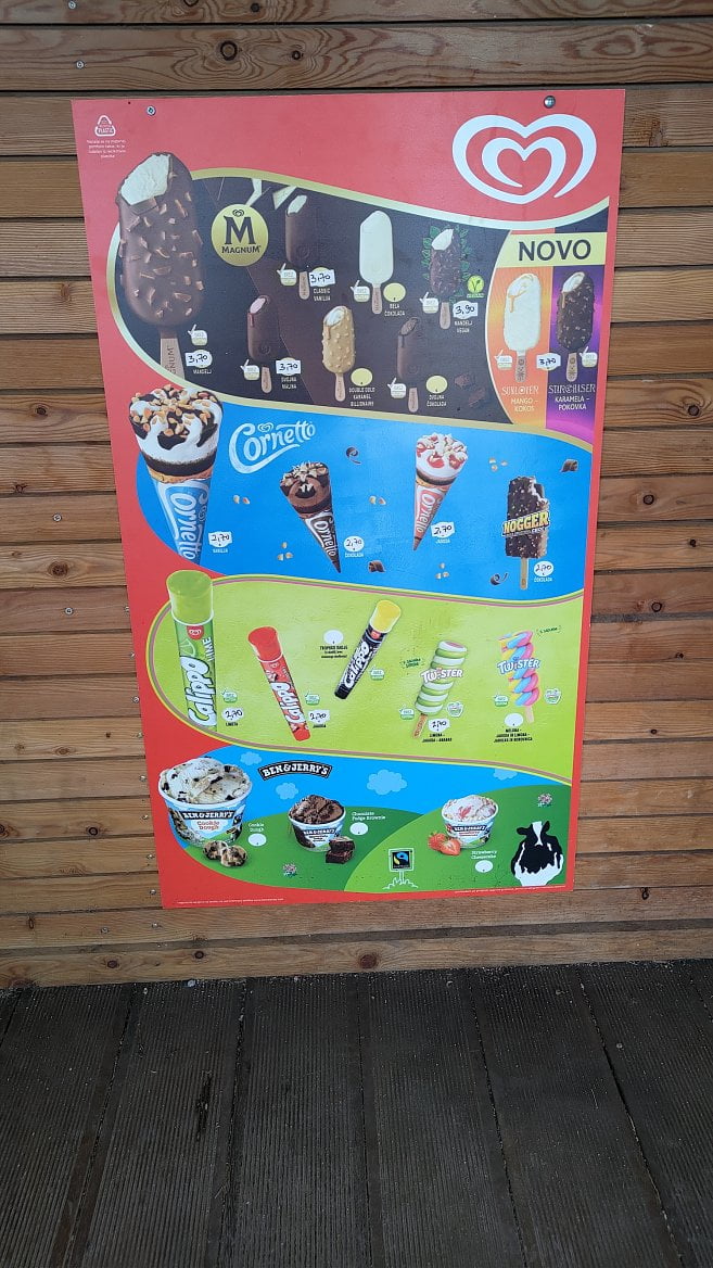 Ceny potravin u moře a ukázky okolí. Izola, Slovinsko (19. 6. 2023)