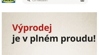 Hlavní stránka e-shopu Ikea.