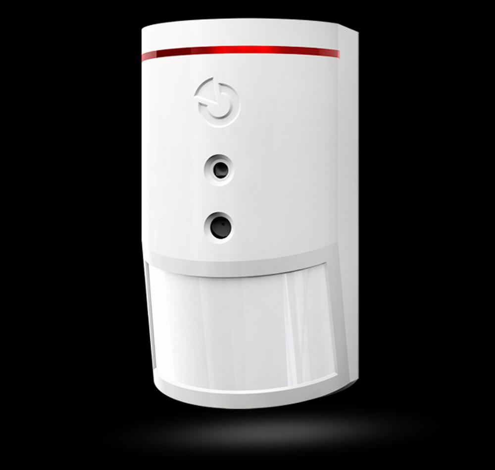 Sběrnicový (drátový) detektor pohybu se zabudovaným fotoaparátem JA-120PC.