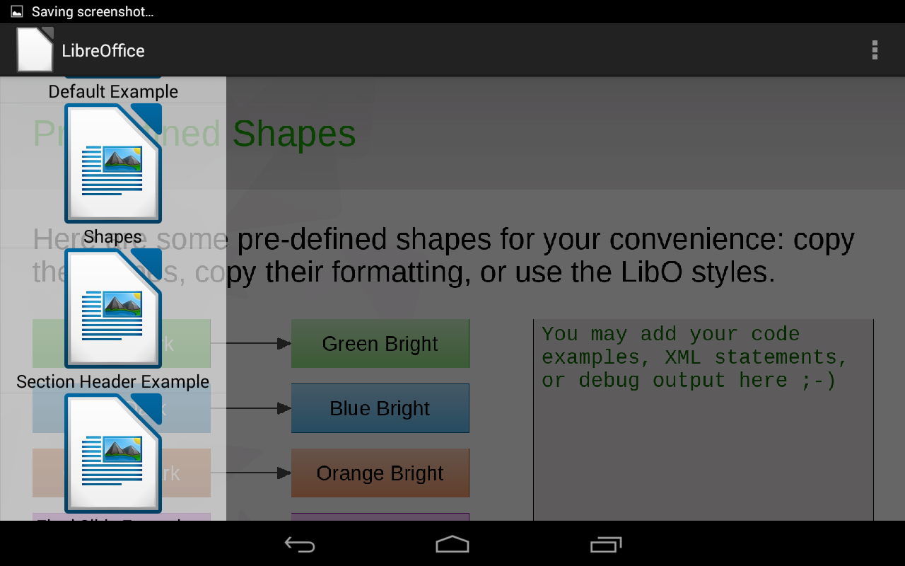 Seznam slidů v Impressu.