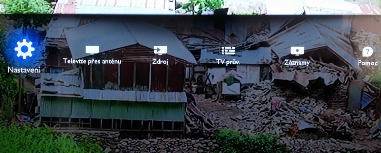 Zákaldní nabídka na tlačítku "Domov".