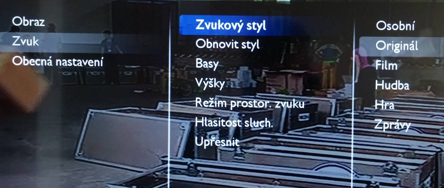 Nastavení televizoru - zvuk.