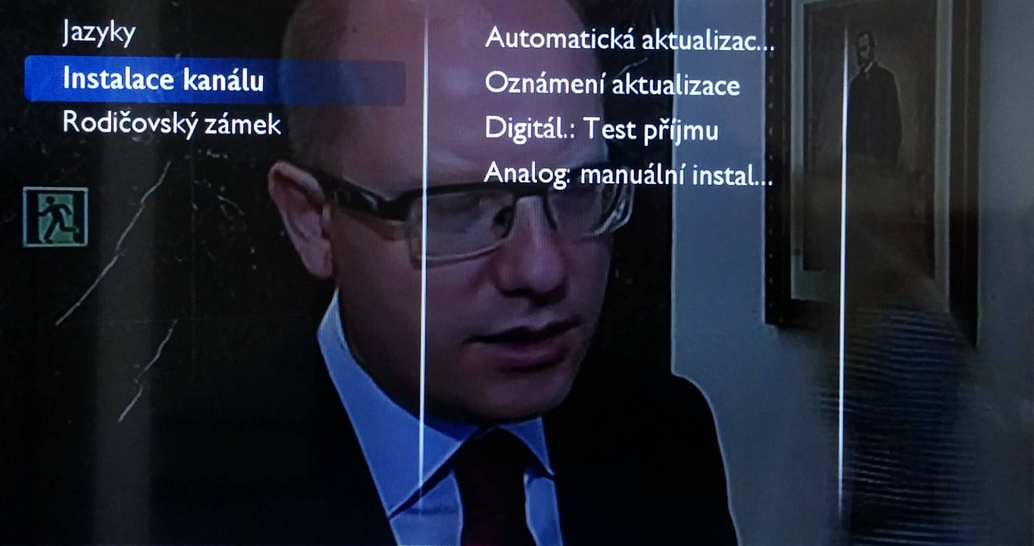 Volba Nastavení kanálu - instalace kanálu.