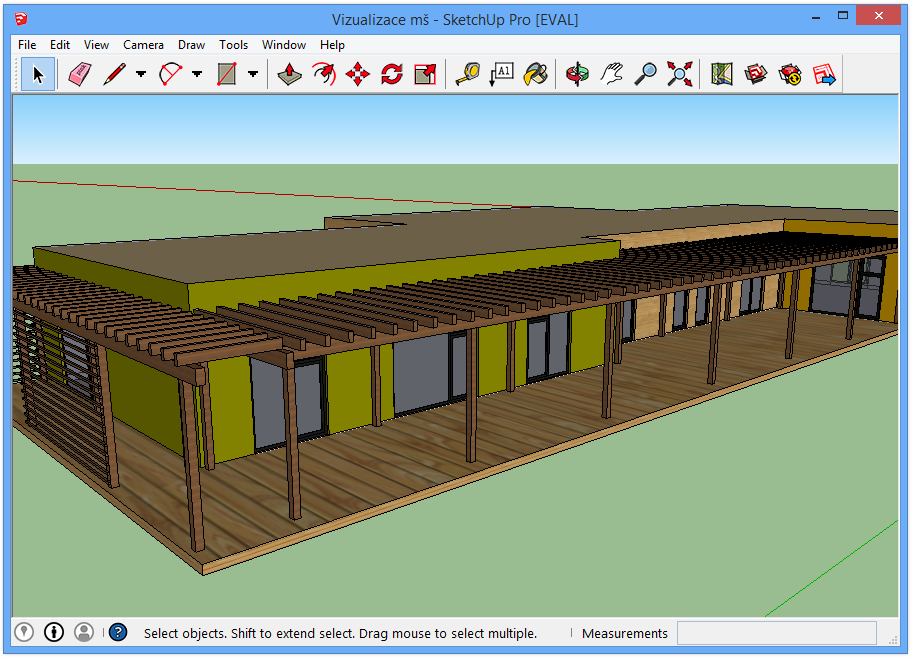 <p>Ukázka modelu v prostředí aplikace SketchUp Pro</p>