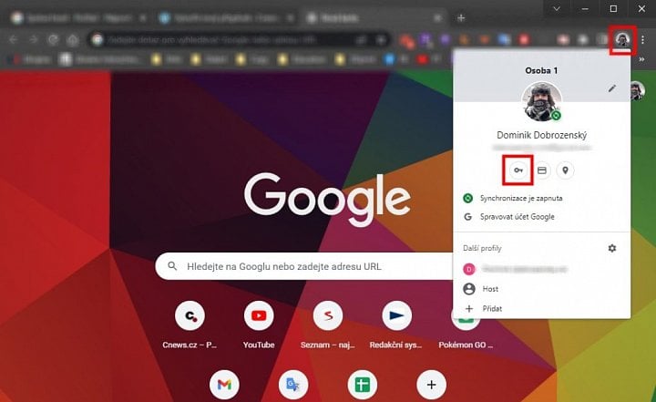 Správce hesel v Google Chrome