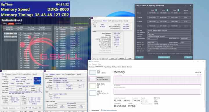 Validace pamětí G.Skill Trident Z5 RGB DDR5 8000