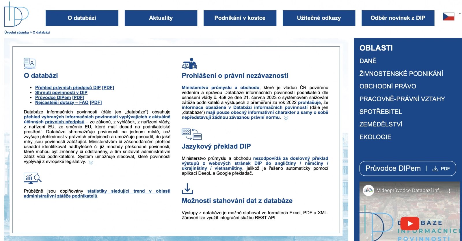 Jak vypadá nová Databáze informačních povinností