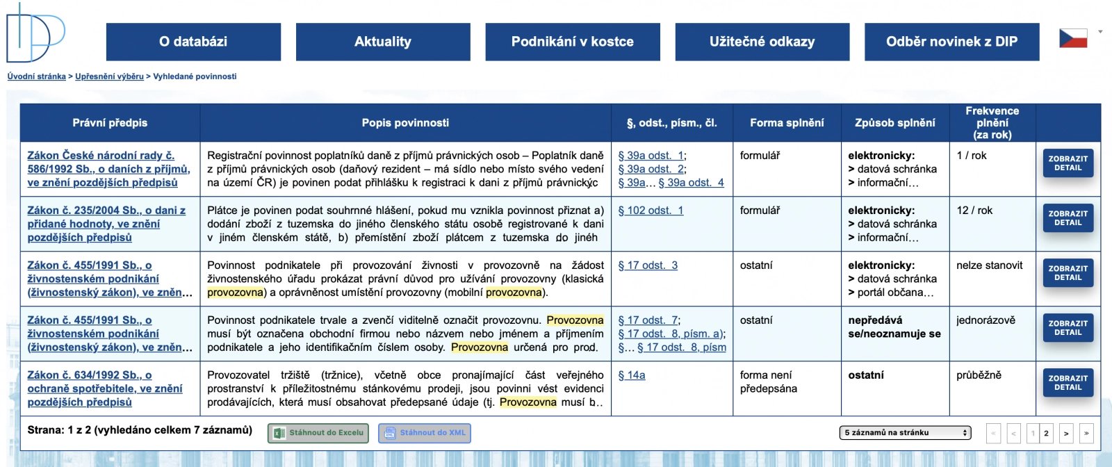 Jak vypadá nová Databáze informačních povinností