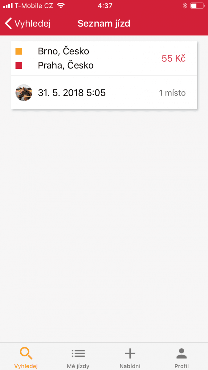 Mobilní a webová aplikace pro spolujízdu s názvem "KB Moje jízda" určená výhradně pro zaměstnance Komerční banky. (22. 5. 2018)