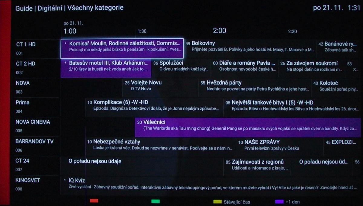 Sony KD-55XD8005 – EPG