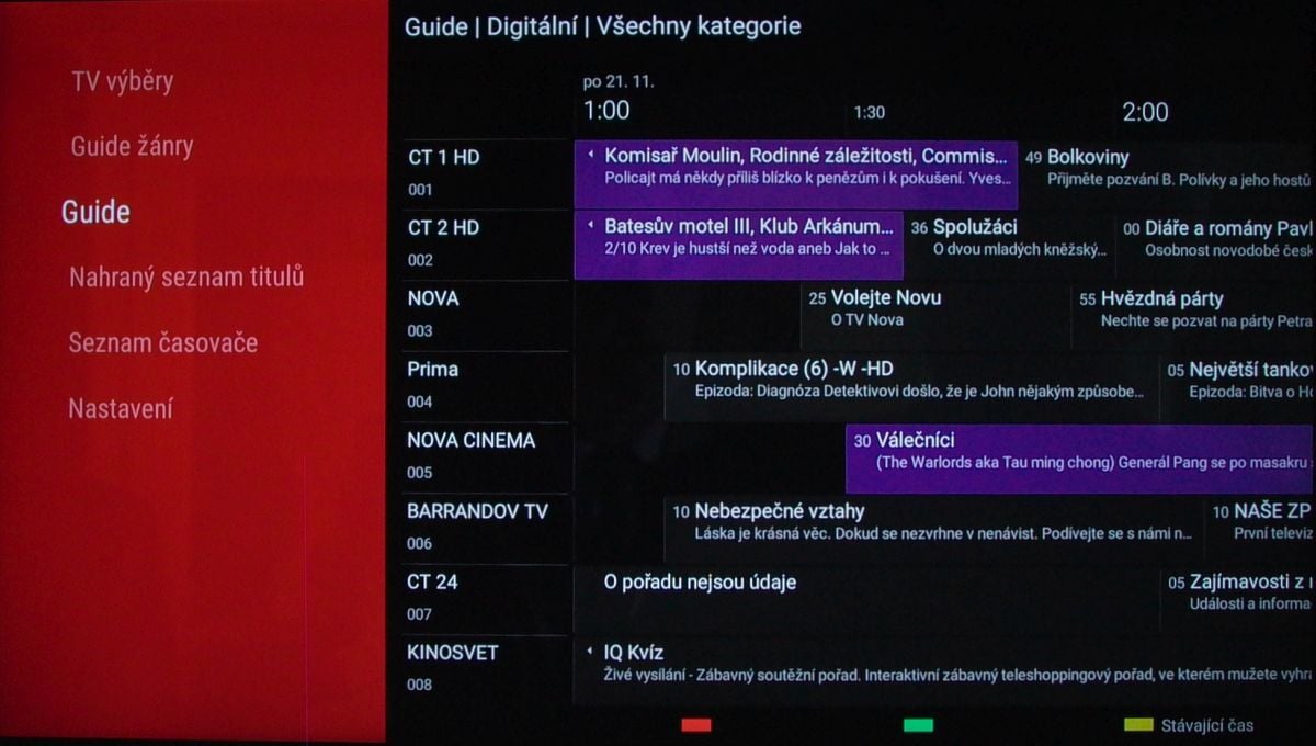 Sony KD-55XD8005 – EPG