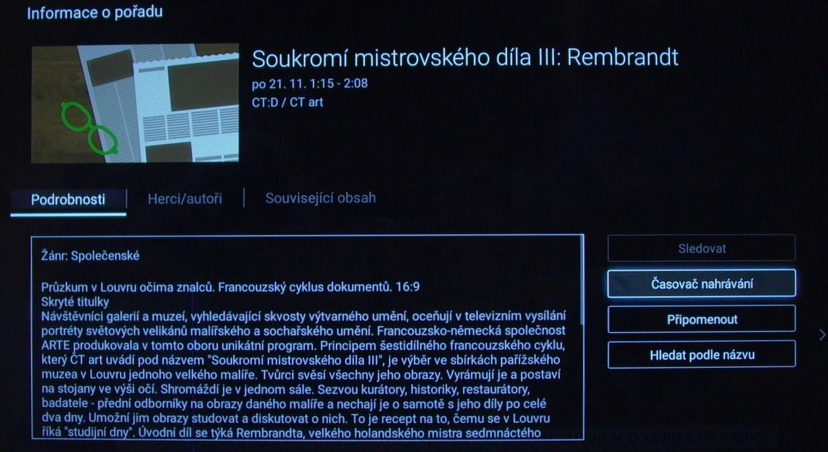 Sony KD-55XD8005 – EPG