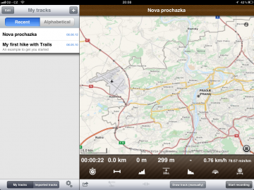 Trails GPS Tracker zaznamená každý váš krok během výletu