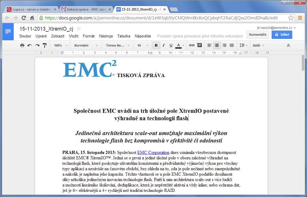 Gmail: nová práce s přílohami