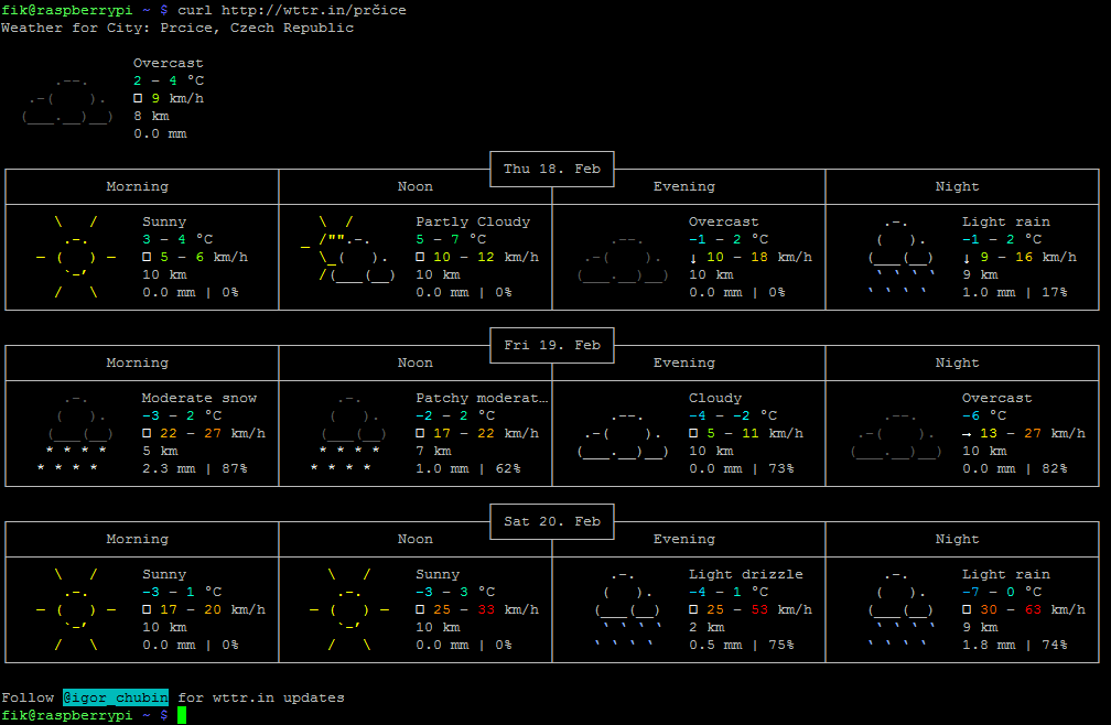 Počasí v Prčicích