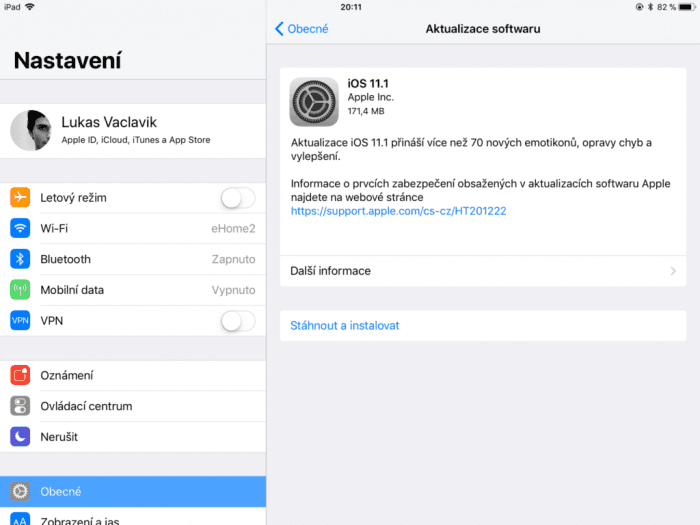 Aktualizace iOS 11.1