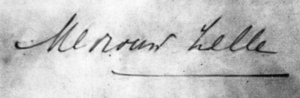 Mata Hari - podpis Margaretha Geertruida Zelle.