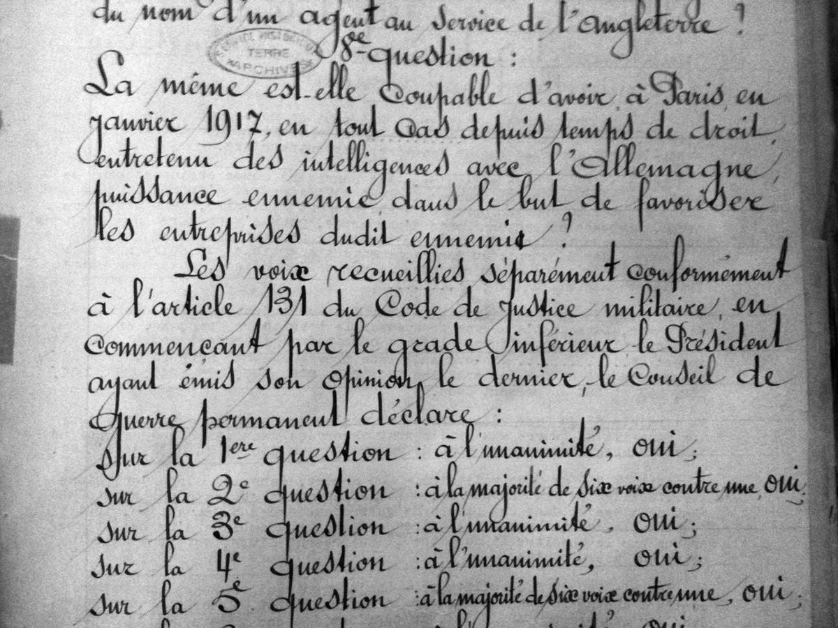 Mata Hari - rozsudek.