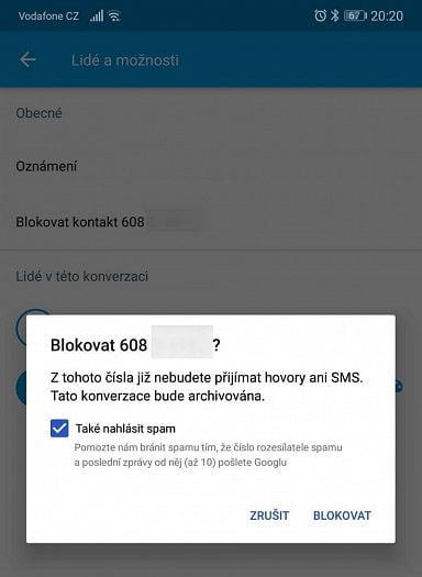 Obtěžující čísla můžete nejen hlásit, tak také příchozí hovory z nich rovnou blokovat