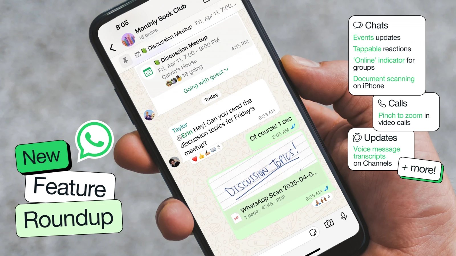 WhatsApp - představení nových funkcionalit