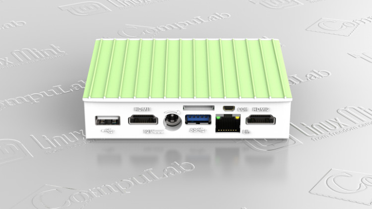 Konektory je pokrytá celá přední i zadní strana, vidět jsou USB, Ethernet i dva HDMI konektory.