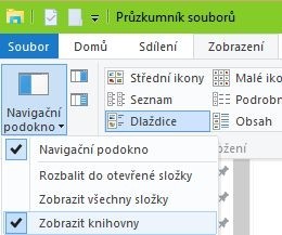 Zobrazení knihoven ve Windows 10