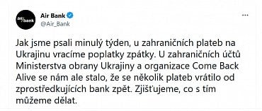 Platby na některé účty na Ukrajině se vrací zpět