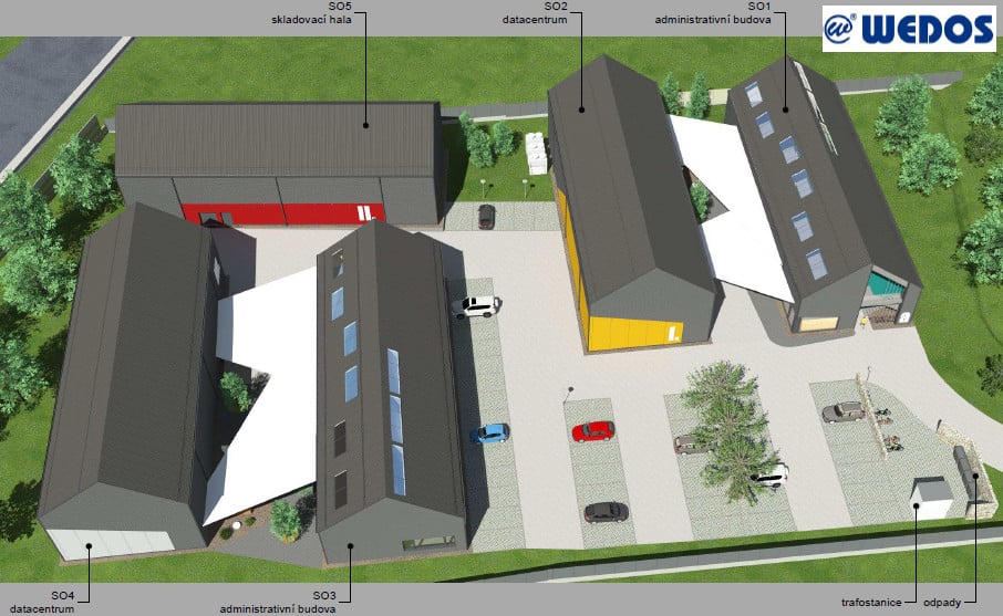 Vizualizace kravínu, třetího datacentra firmy Wedos