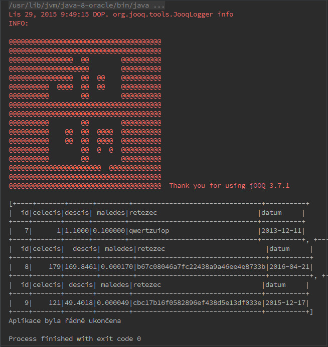 JavaFX: zobrazení ve widgetu a mazání záznamů