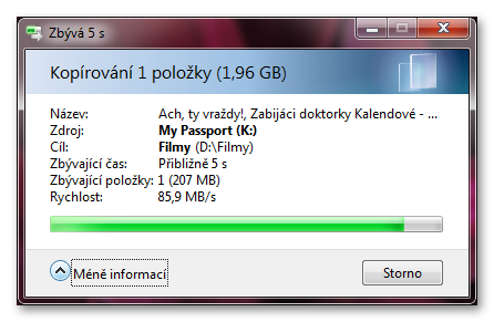 WD My Passport 500 GB - Kopírivání z flash disku