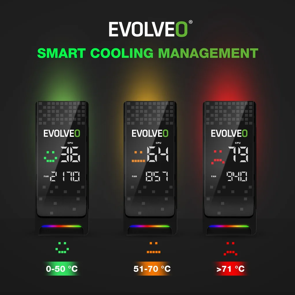 Chladič s displejem EVOLVEO QuietCool7