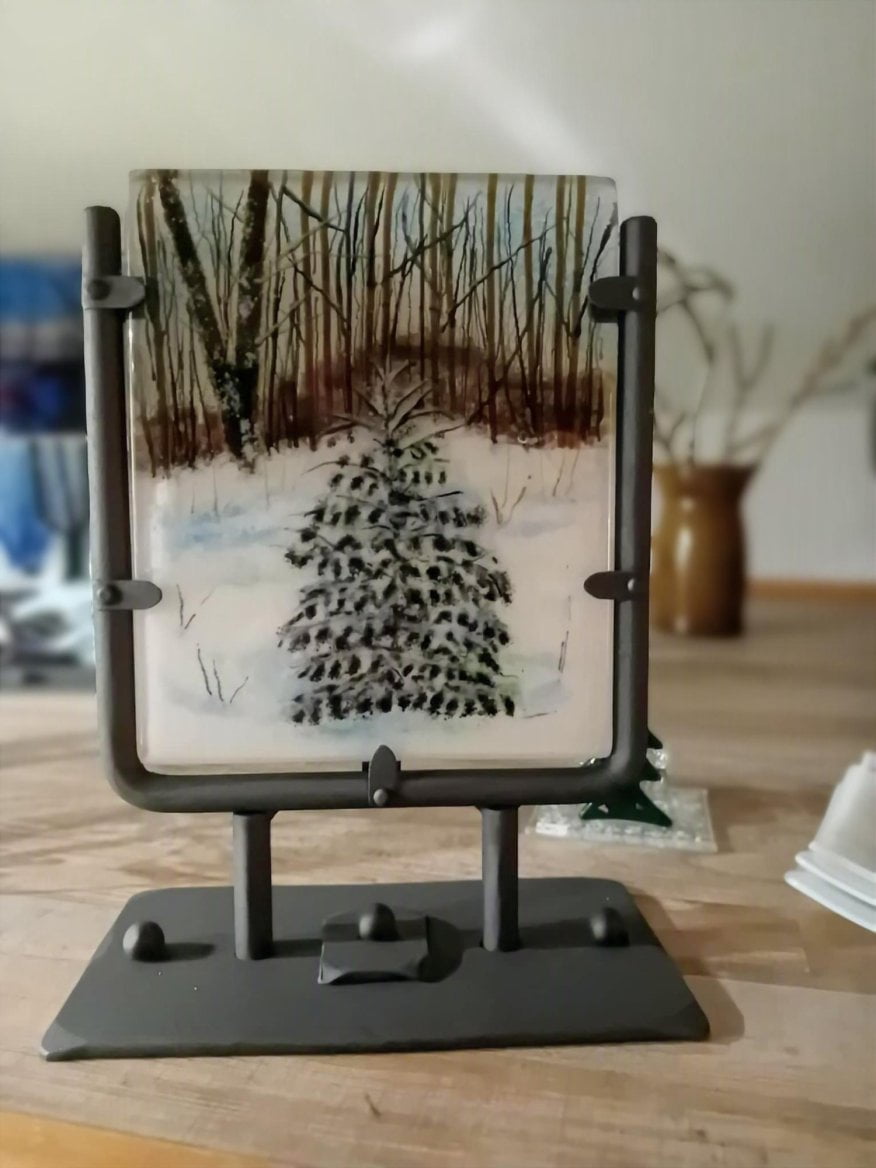 Vánoční skleněný obraz od Eva Edler Glass Art