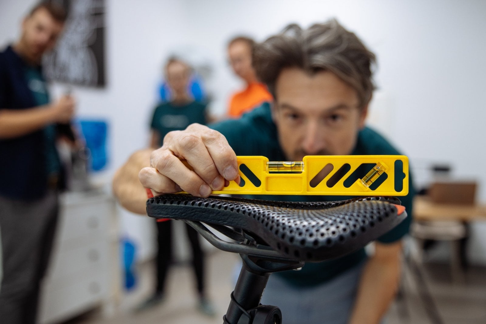 Měření sedla od Posedla vodováhou