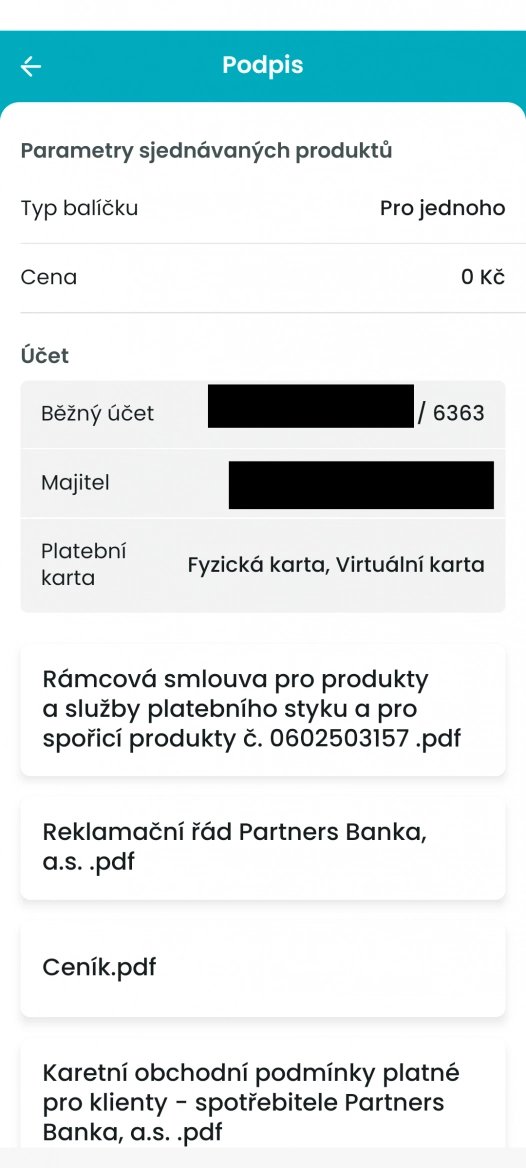 Paranetry sjednávaného běžného účtu. (14. 3. 2024)