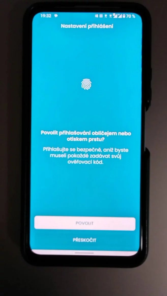 Aktivace: Biometrické přihlašování. (14. 3. 2024)