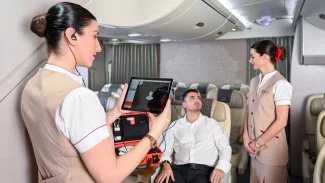 Telemedicínská stanice na palubě letadla Emirates