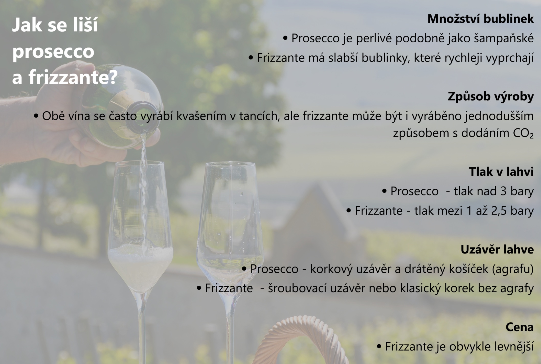 Jak se líší prosseco a frizante