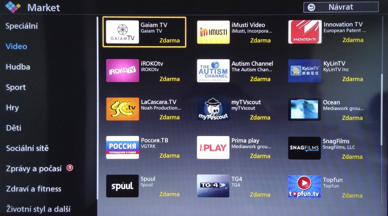 Panasonic Smart Viera - Apps Market.