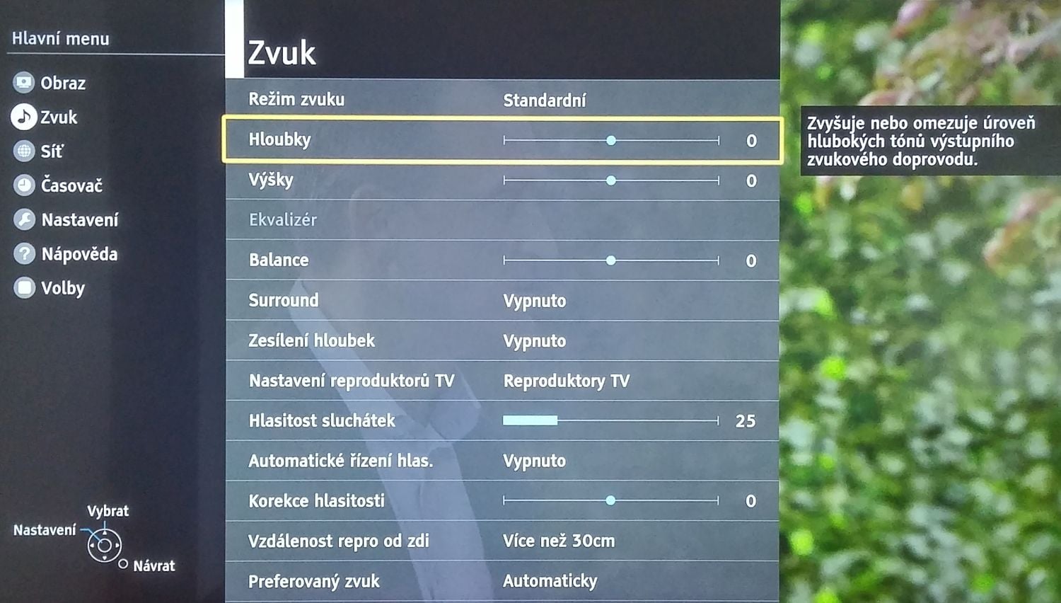 Panasonic TX-DX600 - menu nastavení
