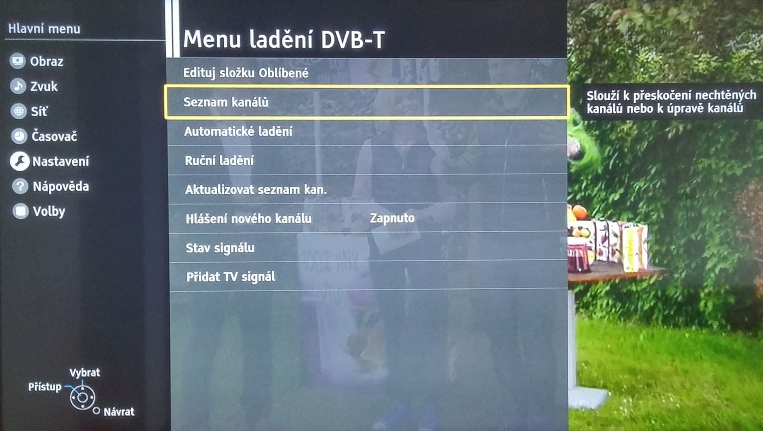Panasonic TX-DX600 - menu nastavení