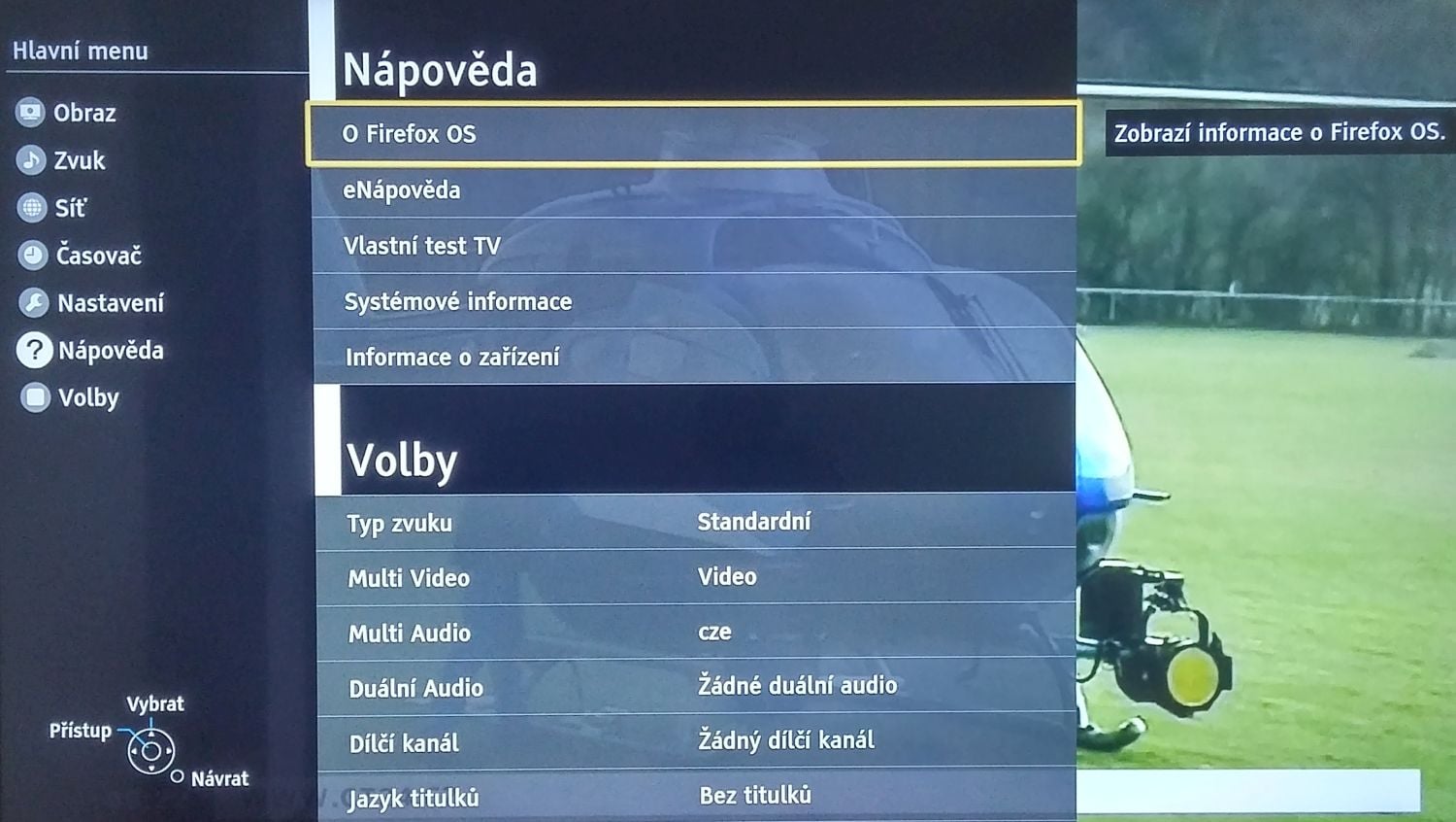 Panasonic TX-DX600 - menu nastavení