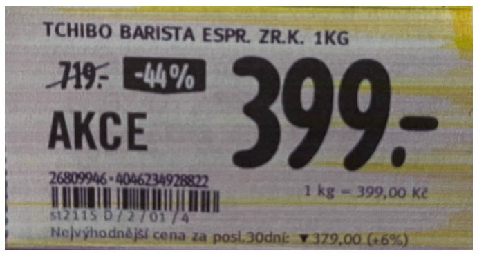 Cenovka v Albertu s falešnou slevou.