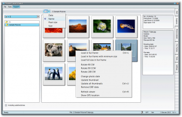 Rozhraní Explorer pro výběr fotografií