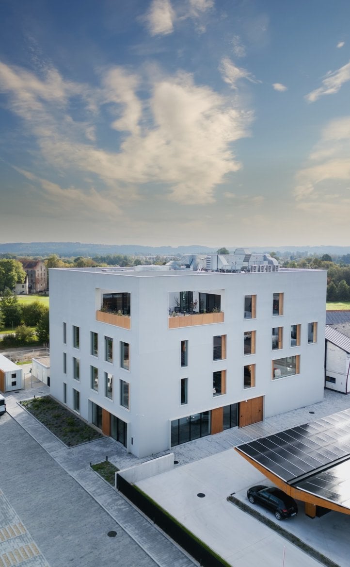 BudexHub v Českých Budějovicích, první vícepodlažní kancelářská dřevostavba v Česku