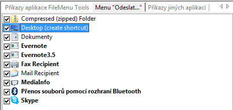 <p>Úprava menu Odeslat</p>