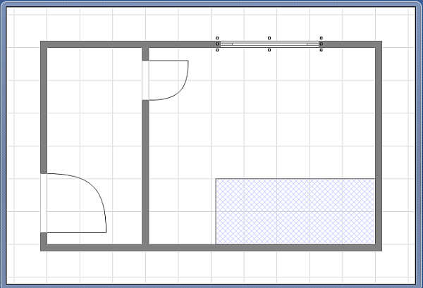 Krok 5: v detailu vidíte zanesení oken a dveří, což se dělá přes volby Menu, Objekty a Přidat objekt.