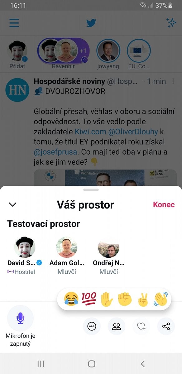 Co umí a jak vypadají Twitter Spaces (Prostory)