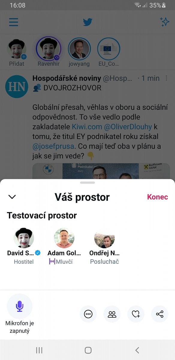 Co umí a jak vypadají Twitter Spaces (Prostory)