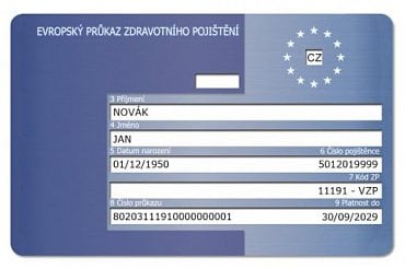 Nová podoba průkazu pojištěnce platná od 17. 9. 2019 (líc).